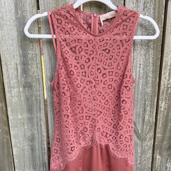 Keepsake the Label Lace Midi Dress Size Small Pink Blush Sleeveless High Neck - Picture 3 of 10
